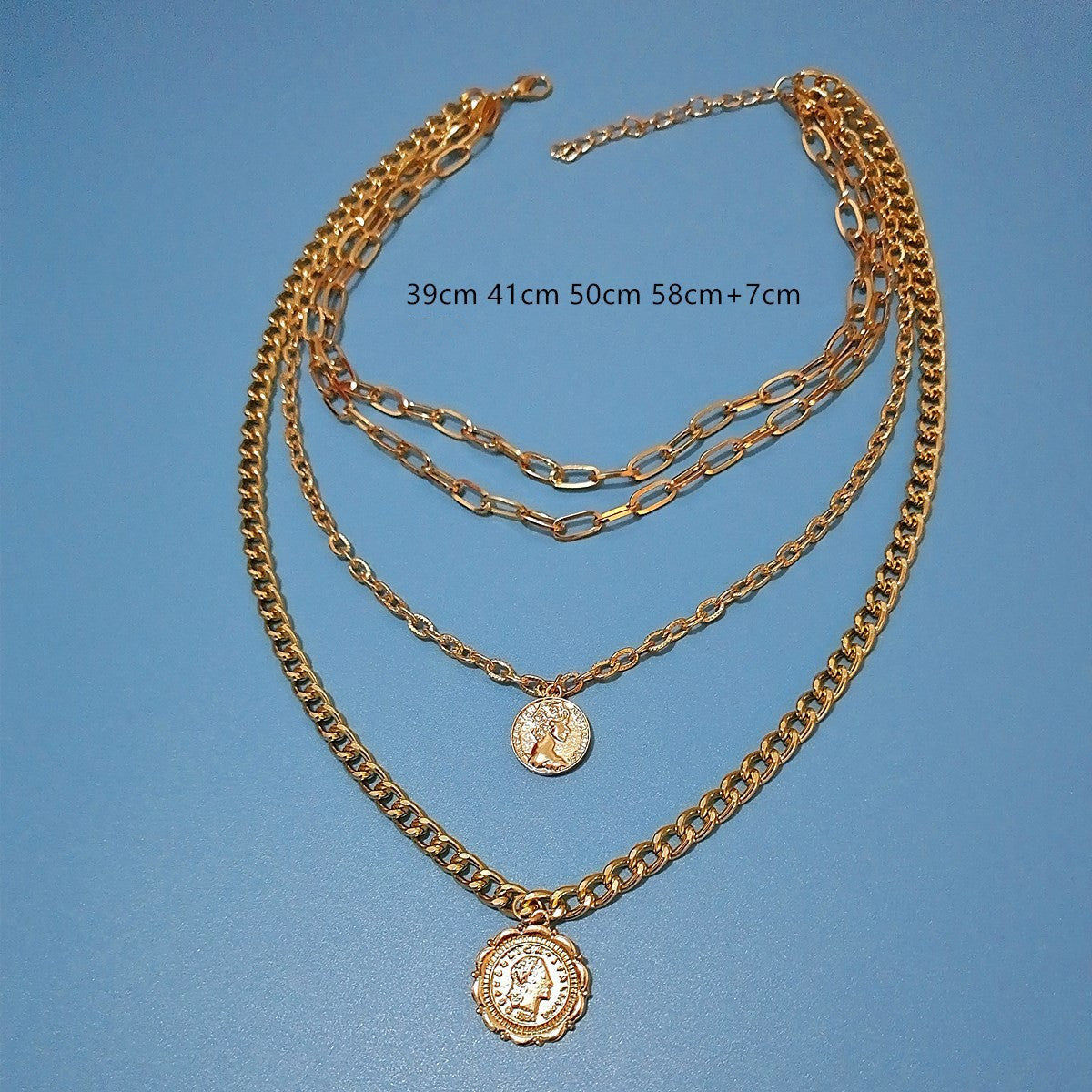 Queen Embossed Pendant Necklace Sweater Chain Women