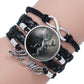 Game Of Throne Bracelet House Stark Wolf Head Infinity Glass Cabochon Bracelets Bangles WINTER COMING Wrap Bracelet