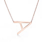 Fabulous Rose Gold Plated Stainless Steel Initial Letter Pendant Necklace