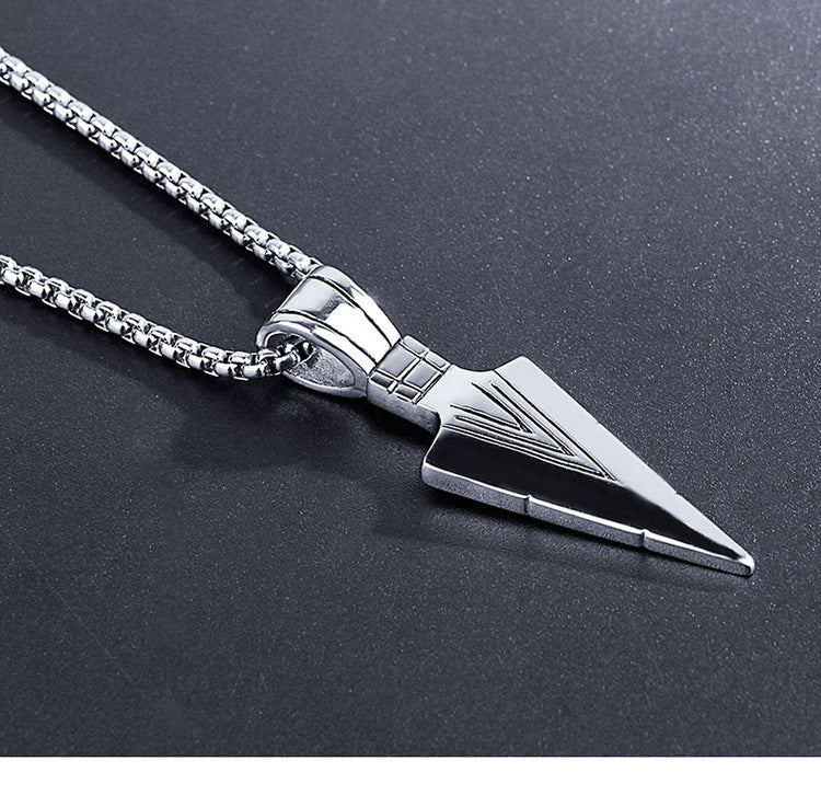 European America jewelry men stainless steel spear necklace with chain